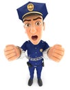 3d policeman under arrest and handcuffed Royalty Free Stock Photo