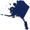 3d Political Map of Alaska Royalty Free Stock Photo