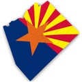 3d Political Map of Arizona