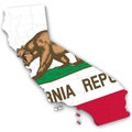 3d Political Map of California