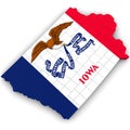 3d Political Map of Iowa