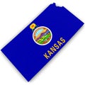 3d Political Map of Kansas