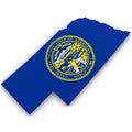 3d Political Map of Nebraska Royalty Free Stock Photo