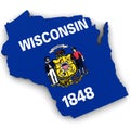 3d Political Map of Wisconsin