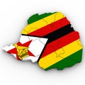 3d Political Map of Zimbabwe