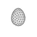 3D polygonal Easter egg. Vector illustration