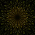 3d polygonal fractal golden green pattern