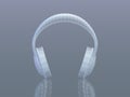 3D polygonal headphones with reflection Royalty Free Stock Photo