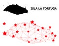 2D Polygonal Map of Isla La Tortuga with Red Stars