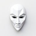 Minimalistic White Paper Mask With Strong Facial Expression