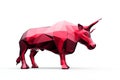 3D polygonal red bull