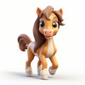 Cute Pony Animation With Toy Clipper - Realistic Yet Stylized 3d Clay Render