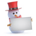 3d Posh snowman banner Royalty Free Stock Photo