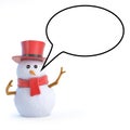 3d Posh snowman speech bubble