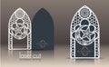 3d postcard layout with Islamic Oriental pattern for laser cutting paper. Indian heritage, Arabesque, Persian motif Royalty Free Stock Photo