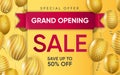 3d poster of Grand opening Sale realistic design