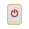 3D Power Button Icon in Red and Yellow on a White Background symbol Royalty Free Stock Photo