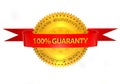 3d 100 precent guaranty on a white background Royalty Free Stock Photo