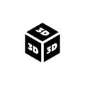 3D Print Cube Flat Vector Icon Royalty Free Stock Photo