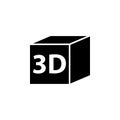 3D Print Cube Flat Vector Icon Royalty Free Stock Photo