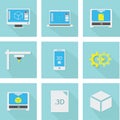 3D print icons set Royalty Free Stock Photo