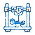3d printed bones future technology icon doodle illustration Royalty Free Stock Photo