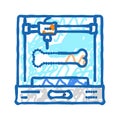 3d printed bones future technology icon doodle illustration Royalty Free Stock Photo