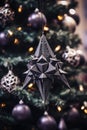 3d printed christmas star ornament on a christmas tree