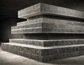 This 3D printed concrete material close-up showcases a modern minimal architectural design, characterized by a texture Royalty Free Stock Photo