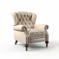 3d Printed Cream Leather Upholstered Chair: Daz3d Style With Traditional Color Scheme Royalty Free Stock Photo