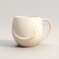 3d Printed Crescent Mug In White With Distorted Form