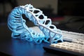 3d printed dna structure on computer keyboard Royalty Free Stock Photo