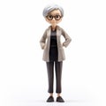 Minimalist Cartoon Figurine With Glasses And Suits - Uhd Image