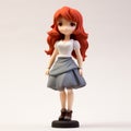 3d Printed Girl Figure With Red Hair And Dress In Go Nagai Style Royalty Free Stock Photo