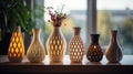 3D-Printed Home Decor: Feature 3D-printed objects in a modern, minimal home setting Royalty Free Stock Photo