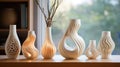 3D-Printed Home Decor: Feature 3D-printed objects in a modern, minimal home setting Royalty Free Stock Photo