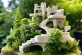 3d printed housing with lush green landscaping around