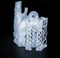 3D printed human heart prototype close-up. Object photopolymer Royalty Free Stock Photo