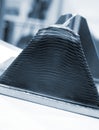 3d printed metal model close-up. Model printed on a 3D printer made of metal