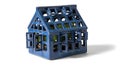 3d printed miniature blue house model with intricate details for architectural visualization Royalty Free Stock Photo