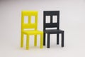 3D printed model chairs made using 3d printing technology. Home furnitures made from rapid prototyping Royalty Free Stock Photo
