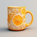 3d Printed Orange Fruit Coffee Mug With Branches