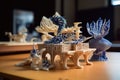 4d printed objects transforming on a table