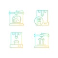 3d printed physical objects gradient linear vector icons set Royalty Free Stock Photo