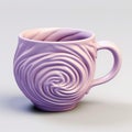 Swirl Design 3d Printed Coffee Cup In Light Violet