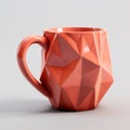 3d Printed Polygonal Coffee Mug With Realistic Textures Royalty Free Stock Photo