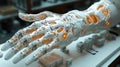 3D-printed prosthetic limb. A detailed image of a realistic 3D-printed prosthetic arm or leg Royalty Free Stock Photo