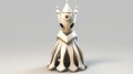 Cartoonish Gothic Futurism: The Crown 3d Printed In Light Beige And White