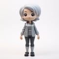 Zoey: A Charming Vinyl Toy With Short Gray Hair And Grandparentcore Style