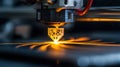 A 3D printer in action, creating a detailed model with precision and speed. Royalty Free Stock Photo